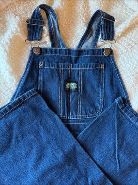 Key denim overalls